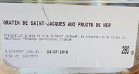 Gratin de saint Jacques aux fruits de mer