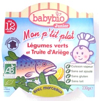 Mon p'tit plat : Légumes verts et Truite d'Ariège, avec morceaux