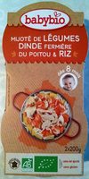 Mijoté de légumes, dinde et riz 8 mois