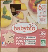 Gourdes pomme, poire, pêche, dès 12mois