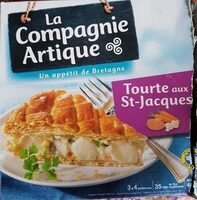 Tourte composée d'une pâte feuilletée crue garnie d'une préparation à base de noix de St-Jacques*.