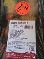Brochette poulet curry