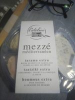 Mezzé méditerranéen, tarama, tzatziki et houmous