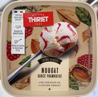 Crème glacée nougat sauce framboise