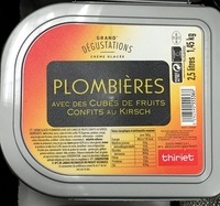 Plombières avec des cubes de fruits confits au kirsch