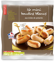Mini boudins blancs aux éclats de pistache