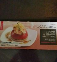 2 dômes au crémeux de petits pois
