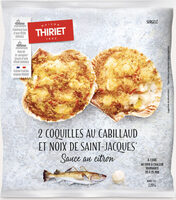 Coquilles au cabillaud et Saint Jacques sauce au citron