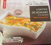 2 gratins fruit de mer homard et saint Jacques