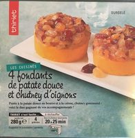 4 fondants de patate douce et chutney d oignons