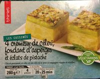 Crémeux de céleri, fondant d’asperges et éclats de pistache