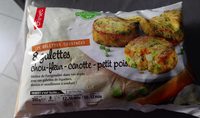 Galettes chou fleur, carotte, petit pois