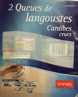 2 queues de langoustes Caraïbes crues