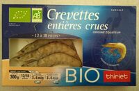 Crevettes entières crues bio