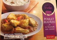 Poulet au curry Madras et riz basmati aux raisins