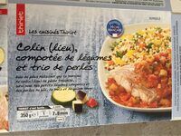Colin compotée de légumes et trio de perle
