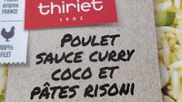 Poulet sauce curry coco et pâtes risoni