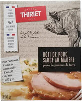 Rôti de porc sauce au madère purée de pommes de terre