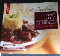 Civet de cerf, écrasé de PdT et céleri, sauce Grand Veneur