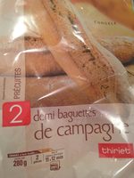 2 demi-baguettes de campagne précuites