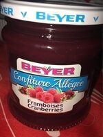 Confiture allégée framboises cranberries