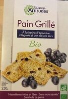 Pain Grillé à la farine d'épeautre intégrale  et aux raisins secs