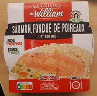 Saumon, fondue de poireaux et son blé