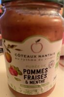 Purée de pommes fraises et menthe