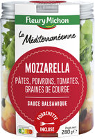 SALAD'JAR - La Méditéranéenne - Mozzarella, pâtes, poivrons, tomates, graines de courge, sauce balsamique