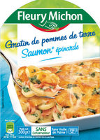 Gratin de pommes de terre saumon* épinards