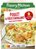 Poulet & pâtes farfallines sauce ricotta épinards