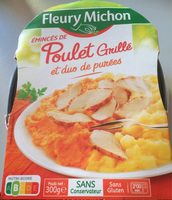 Émincés de poulet grillé et duo de purées