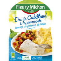 Dos de cabillaud à la provençale écrasée de pommes de terre