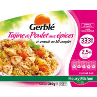 Tajine de poulet aux épices et semoule au blé complet