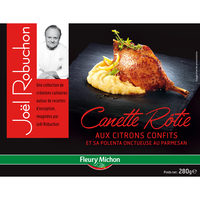 Canette rôtie aux citrons confits et sa polenta onctueuse au  parmesan