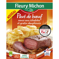 Pavé de boeuf sauce aux échalotes et gratin dauphinois