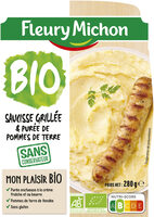 Saucisse grillée & purée de pommes de terre