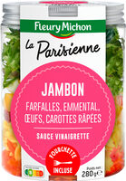 SALAD JAR - La Parisienne - Jambon, farfalles, emmental, oeufs, carottes râpées, sauce vinaigrette