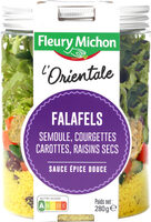 SALAD JAR - L'Orientale - Falafels, semoule, courgettes, carottes, raisins secs, sauce épice douce