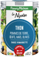 SALAD JAR - La Nicoise - Thon, pommes de terre, oeufs, maïs, olives, sauce vinaigrette