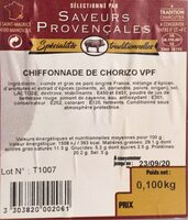 Chiffonnade de Chorizo