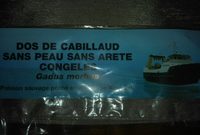 Dos de cabillaud sans peau sans arête congelés