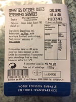 Crevettes entieres cuites sauvages
