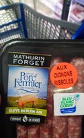 Chipolatas porc fermier aux oignons rissolés