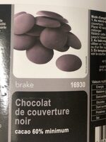 Chocolat de couverture noir cacao 60%