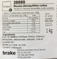 Moules décoquillées Cuites