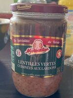 Lentilles vertes cuisinees aux lardons