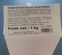 Dragées chocolat cacao blanc moucheté
