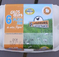 6 gros oeufs de poules élevées en plein air