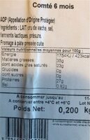 Comte au lait cru